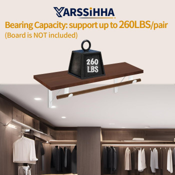 Yarssihha 6 Pack Closet Rod Bracket Wall Mounted Closet Shelf Bracket White Closet Rod Support Bracket With Screws