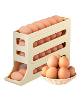 Zejorose Egg Dispenserautomatic Rolling Egg Tray Organizer 4Tiers Holds 28 Eggs Simultaneously Spacesaving Refrigerator Egg