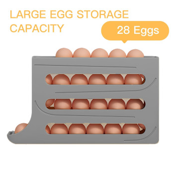 Zejorose Egg Dispenserautomatic Rolling Egg Tray Organizer 4Tiers Holds 28 Eggs Simultaneously Spacesaving Refrigerator Egg