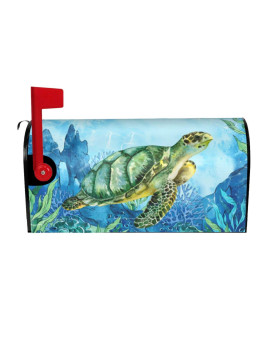 Nautical Sea Turtle Mailbox Covers Summer Ocean Beach Magnetic Mailbox Covers Standard Size 21 Lx 18 W Waterproof Mail Box