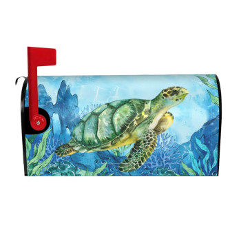 Nautical Sea Turtle Mailbox Covers Summer Ocean Beach Magnetic Mailbox Covers Standard Size 21 Lx 18 W Waterproof Mail Box