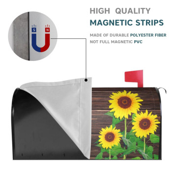 Sunflowers Wood Mailbox Covers Summer Floral Standard Size Magnetic Post Box Cover Wraps 21X18 Inches Waterproof Magnetic Mail