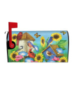 Birdhouse Mailbox Cover Spring Summer Sunflowers Standard Size Magnetic Mailbox Cover 21 X 18 Flower Decorative Post Lette