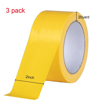 Xuxu 3 Pack Duct Tape Heavy Duty Waterproof Yellow Duct Tape Strong Adhesive Duct Tape Bulk For Indoor Outdoor Repairs Tear By