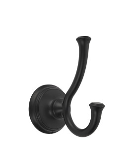 Tunny Towel Hook Bathroom2 Pack Matte Black Double Robetowel Hook Wall Mounted Hook For Bathroom Bedroom Kitchen