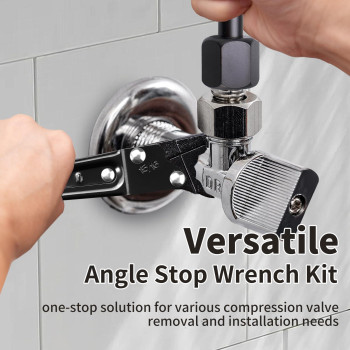 Plumbing Tools Versatile Angle Stop Wrench Kit For Professional Plumbers Effortless Compression And Supply Nut Installations I