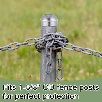 Yaocom 20 Pcs Chain Link Fence Post Cap Round Dome External Post Caps Aluminum Chain Link Caps Only Use For Outside Diameter Pos