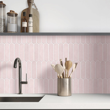 Commomy Matte Peel And Stick Backsplash 10 Sheets Of 118 X 118 3D Pink Peel And Stick Tile For Kitchen And Bathroom Ma