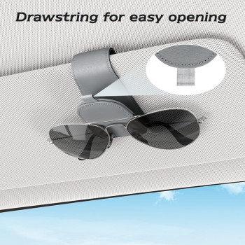 Sotfamily Sunglass Holder For Car Suede Cloth Magnetic Sunglasses Clip For Car Visor Glasses Holder Clip For Car 2 Packs Gra