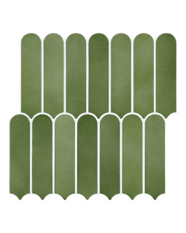 Commomy Matte Peel And Stick Backsplash 10 Sheets Of 118 X 118 3D Green Peel And Stick Tile For Kitchen And Bathroom M