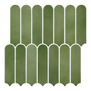 Commomy Matte Peel And Stick Backsplash 10 Sheets Of 118 X 118 3D Green Peel And Stick Tile For Kitchen And Bathroom M