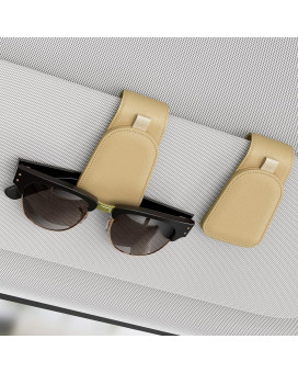 Sotfamily Sunglass Holder For Car Suede Cloth Magnetic Sunglasses Clip For Car Visor Glasses Holder Clip For Car 2 Packs Bei