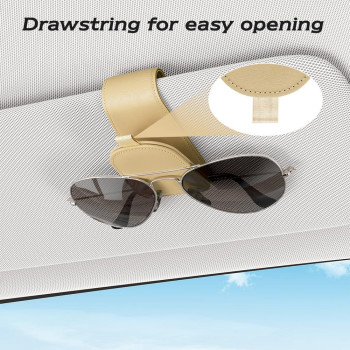 Sotfamily Sunglass Holder For Car Suede Cloth Magnetic Sunglasses Clip For Car Visor Glasses Holder Clip For Car 2 Packs Bei