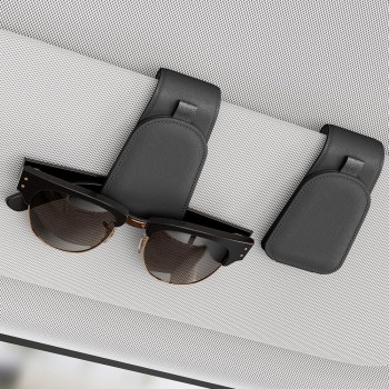 Sotfamily Sunglass Holder For Car Suede Cloth Magnetic Sunglasses Clip For Car Visor Sunglass Organizer For Car 2 Packs Blac