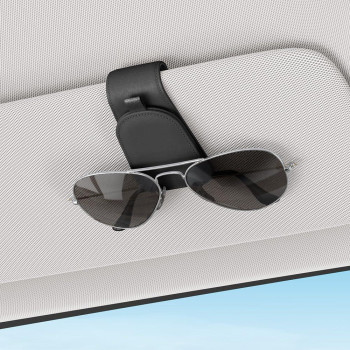 Sotfamily Sunglass Holder For Car Suede Cloth Magnetic Sunglasses Clip For Car Visor Sunglass Organizer For Car 2 Packs Blac