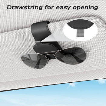 Sotfamily Sunglass Holder For Car Suede Cloth Magnetic Sunglasses Clip For Car Visor Sunglass Organizer For Car 2 Packs Blac