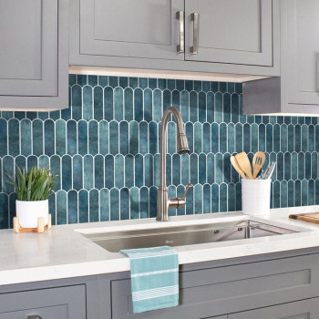 Commomy Matte Peel And Stick Backsplash 10 Sheets Of 118 X 118 3D Blue Peel And Stick Tile For Kitchen And Bathroom Ma