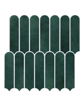 Commomy Matte Peel And Stick Backsplash 10 Sheets Of 118 X 118 3D Green Peel And Stick Tile For Kitchen And Bathroom M