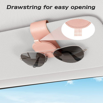 Sotfamily Sunglass Holder For Car Suede Cloth Magnetic Sunglasses Clip For Car Visor Glasses Holder Clip For Car 2 Packs Pin