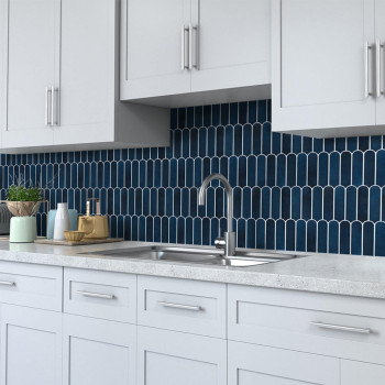 Commomy Matte Peel And Stick Backsplash 10 Sheets Of 118 X 118 3D Navy Blue Peel And Stick Tile For Kitchen And Bathro