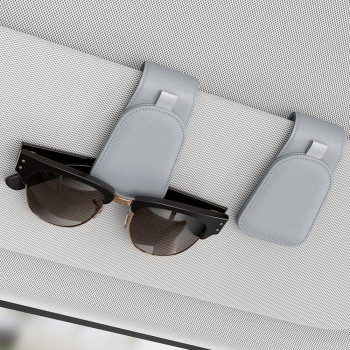 Sotfamily Sunglass Holder For Car Suede Cloth Magnetic Sunglasses Clip For Car Visor Glasses Holder Clip For Car 2 Packs Lig