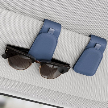 Sotfamily Sunglass Holder For Car Suede Cloth Magnetic Sunglasses Clip For Car Visor Glasses Holder Clip For Car 2 Packs Blu