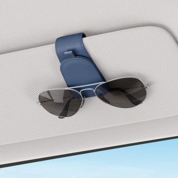 Sotfamily Sunglass Holder For Car Suede Cloth Magnetic Sunglasses Clip For Car Visor Glasses Holder Clip For Car 2 Packs Blu