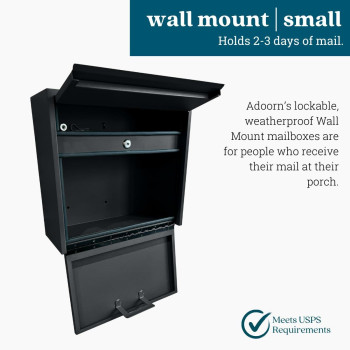 Wall Mount Mailbox Large Antitheft Locking Mailbox Weatherproof Mailboxes For Outside The House 185 H X 15 L X 75