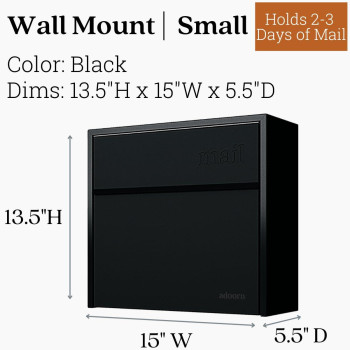 Wall Mount Mailbox Large Antitheft Locking Mailbox Weatherproof Mailboxes For Outside The House 185 H X 15 L X 75