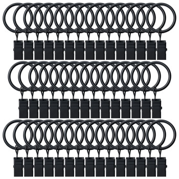 Boomiboo 44 Pack Curtain Rings With Clips Drapery Clips With Rings Hangers Drapes Rings Drapery Rings 1 Inch Fits Up To 58