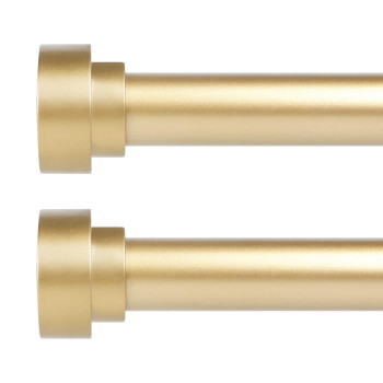 Hei Dear 2 Pack Gold Curtain Rods 48 To 84 Inch47Ft 1 Inch Heavy Duty Curtain Rods Adjustable Curtain Rod Set Modern Decorat