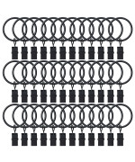 Boomiboo 36 Pack Curtain Rings With Clips Drapery Clips With Rings Hangers Drapes Rings Drapery Rings 126 Inch Fits Up To 1