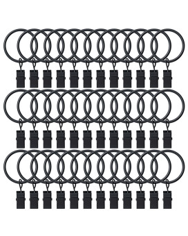 Boomiboo 36 Pack Curtain Rings With Clips Drapery Clips With Rings Hangers Drapes Rings Drapery Rings 126 Inch Fits Up To 1