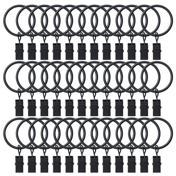 Boomiboo 36 Pack Curtain Rings With Clips Drapery Clips With Rings Hangers Drapes Rings Drapery Rings 126 Inch Fits Up To 1