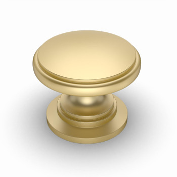 Amerdeco 10 Pack 114 Inch Kitchen Cabinet Knobs Brushed Gold Cabinet Knobs Bedroom Dresser Gold Round Drawer Knobs Single Hole