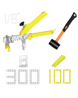 Storystore Tile Leveling System With Tile Pliers And Hammer 300 Piece Tile Spacer Clips And 100 Piece Reusable Wedges Tile In