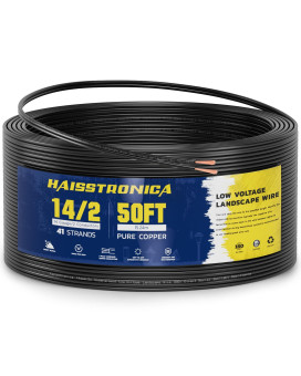 Low Voltage Landscape Wire 142 50Ft Haisstronica Landscape Lighting Copper Wire 14 Gauge 2 Conductor Landscaping Lights Wired O