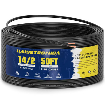 Low Voltage Landscape Wire 142 50Ft Haisstronica Landscape Lighting Copper Wire 14 Gauge 2 Conductor Landscaping Lights Wired O