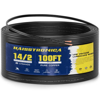 Low Voltage Landscape Wire 142 100Ft Haisstronica Landscape Lighting Copper Wire 14 Gauge 2 Conductor Landscaping Lights Wired