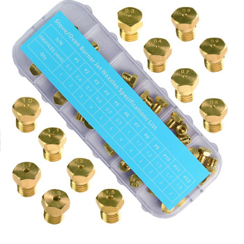 36Pcs Range Stove Oven Orifice Conversion Kit Propane Lp Natural Gas Brass Jet Burner Nozzle Replacement Parts M6X075 Mm Gas S