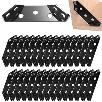 Bigwaves 20Pack Corner Bracket With Screws Universal Stainless Steel Furniture Corner Connector Heavy Duty Triangular Support