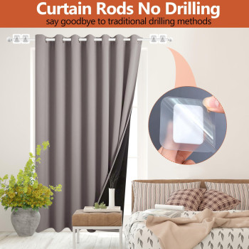 Curtain Rods No Drilling For Windows Set 32 To 48 Inch 58 Inch Diameter Drapey Pole With No Drill Curtain Rod Brackets Renter F