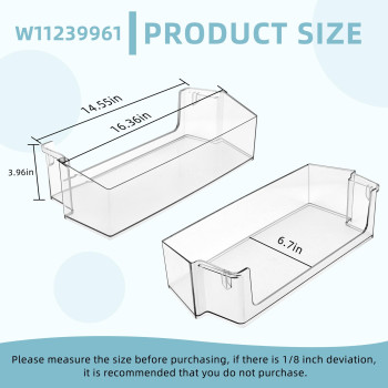 Upgraded W10900538 W11239961 Refrigerator Door Shelf Bin Right Replaces Whirlpool Refrigerator Door Shelf Ap6333410 4591452