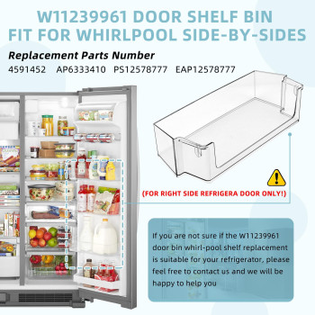 Upgraded W10900538 W11239961 Refrigerator Door Shelf Bin Right Replaces Whirlpool Refrigerator Door Shelf Ap6333410 4591452