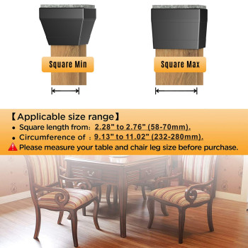 Square Chair Leg Floor Protectors 8 Pcs Silicone Chair Floor Protectors For Hardwood Chair Legs Caps To Prevent Floor From Scr