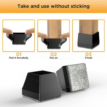 Square Chair Leg Floor Protectors 8 Pcs Silicone Chair Floor Protectors For Hardwood Chair Legs Caps To Prevent Floor From Scr