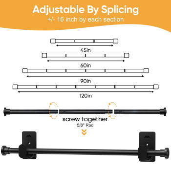 Simewin No Drill Curtain Rods No Drilling For Windows 30 To 45 Inches 58 Inch Diameter No Drill Curtain Rod Set With 3M Adhesiv