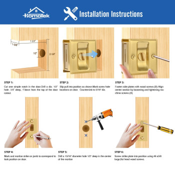 Homotek 2 Pack Privacy Sliding Door Lock With Pull Replace Old Or Damaged Pocket Door Locks Hardware Quickly And Easily 234