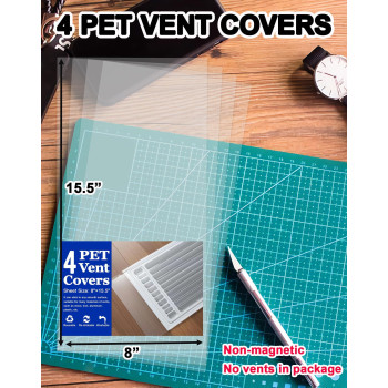 4 Pack Pet Vent Covers With Nano Adhesive 8 X 155 For Floor Wall Ceiling Vents And Air Registers For Rv Home Office A