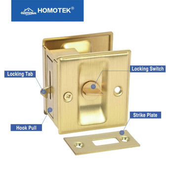 Homotek 1 Pack Privacy Sliding Door Lock With Pull Replace Old Or Damaged Pocket Door Locks Hardware Quickly And Easily 234